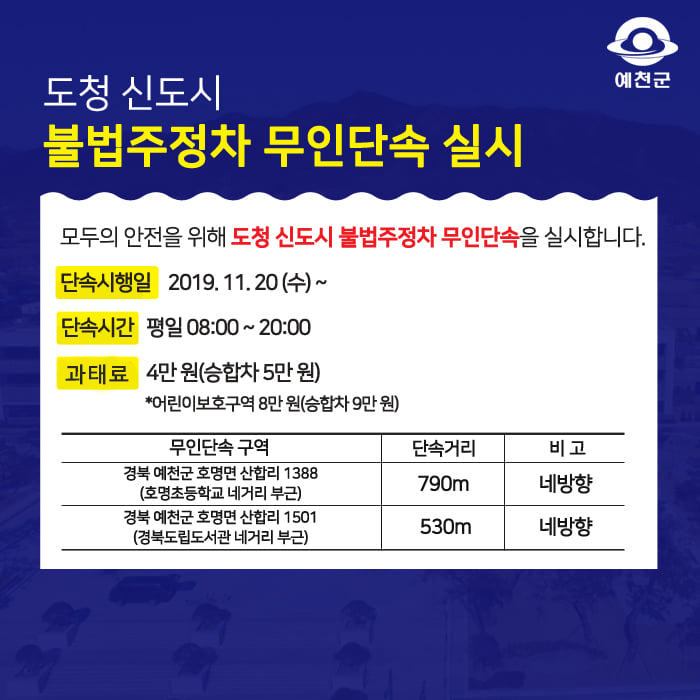 1.도청 신도시 불법주정차 무인단속 실시 안내